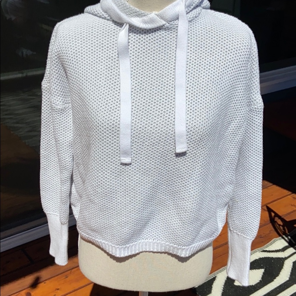 SOLD RACHEL ZOE Soft Cotton Chunky Knit Sweater with Hood Hoodie Hoody Warm Cozy - Picture 9 of 16